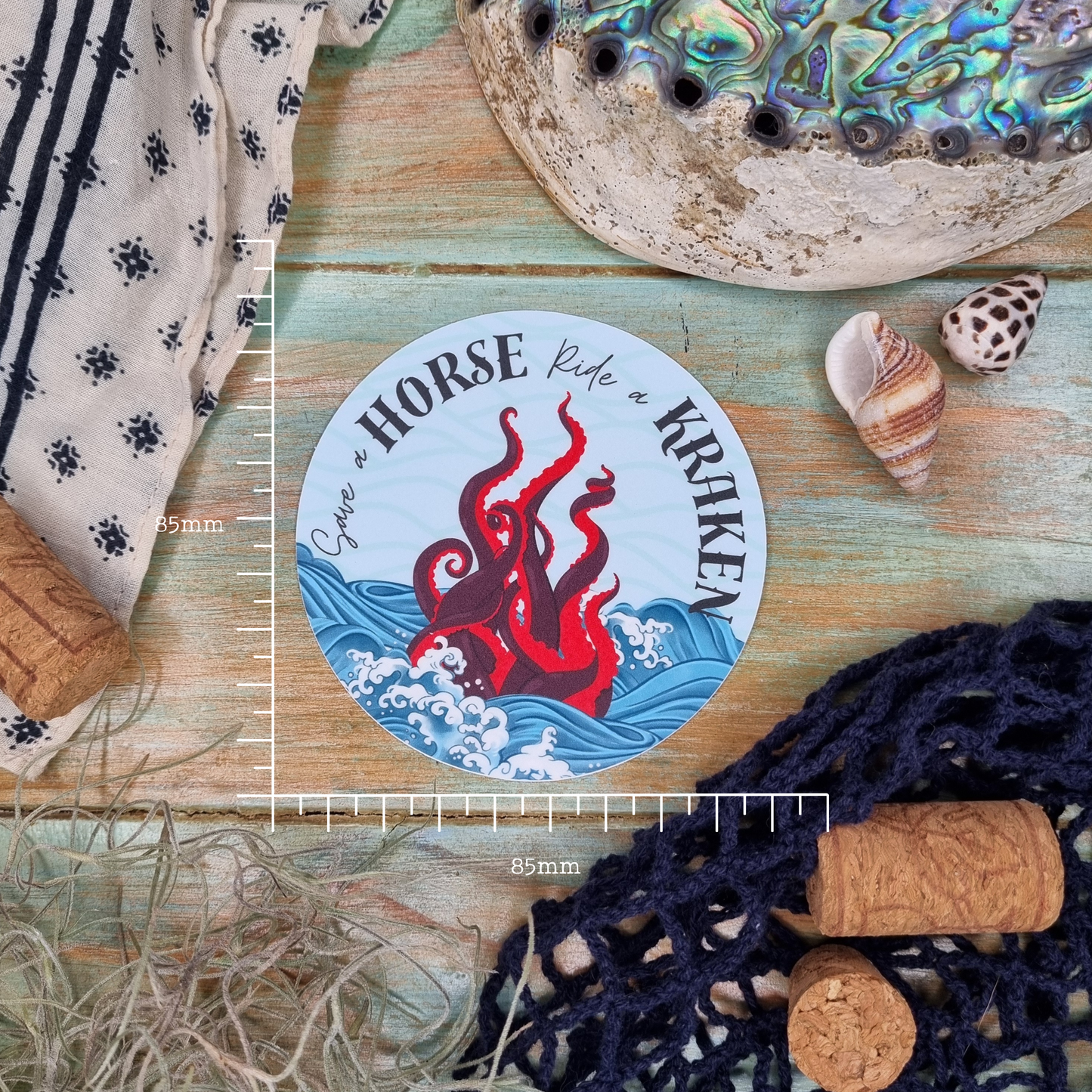 Save a Horse, Ride a Kraken Premium Sticker - Lavish Library