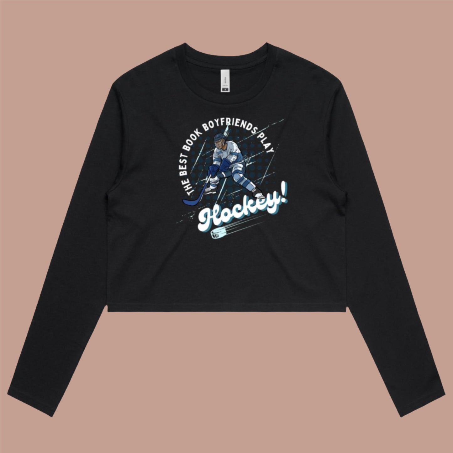 Hockey Book Boyfriend Long Sleeve Crop - Lavish Library