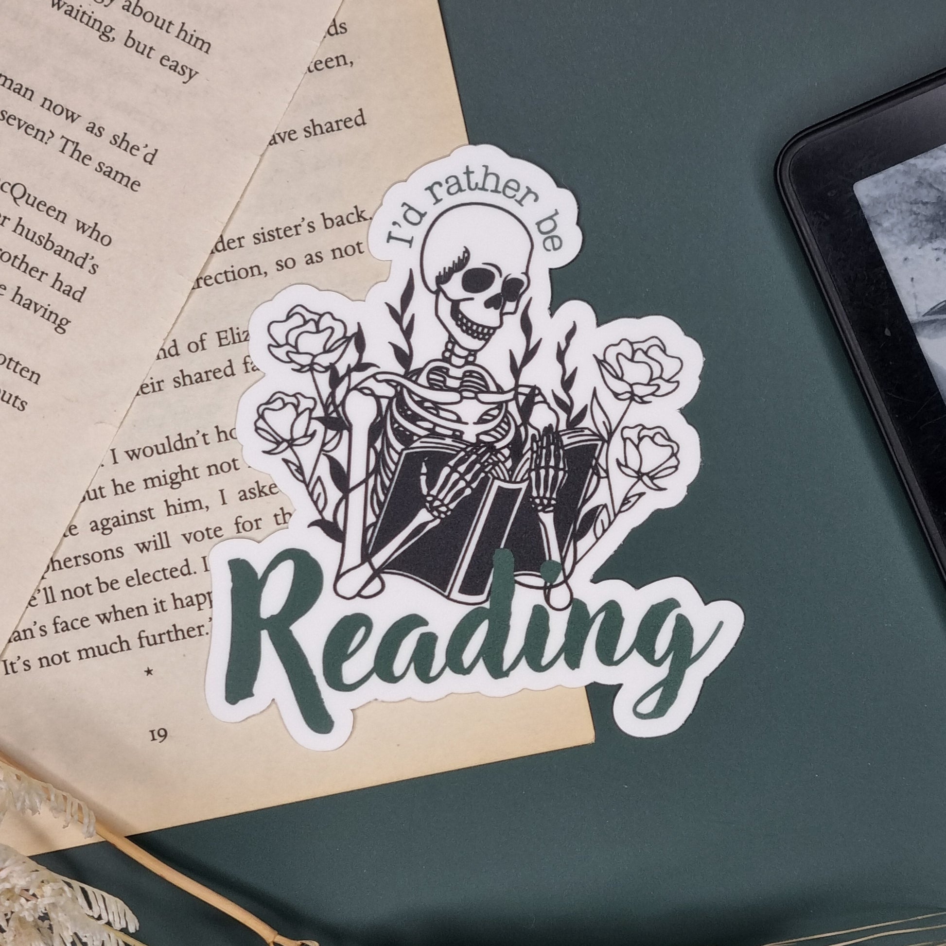 I'd Rather Be Reading Premium Sticker - Lavish Library