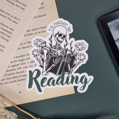 I'd Rather Be Reading Premium Sticker - Lavish Library