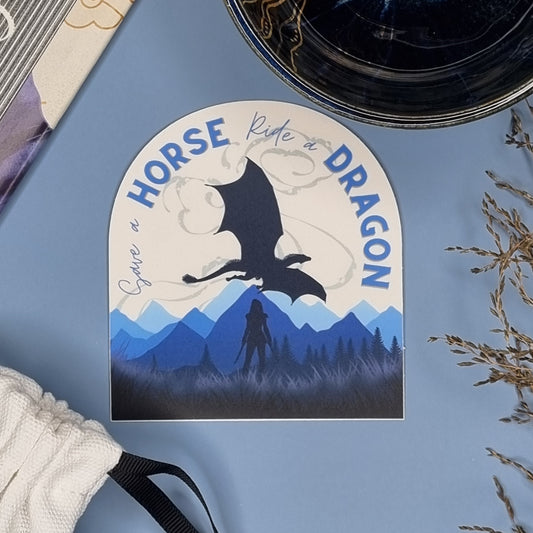 Save a Horse, Ride a Dragon Premium Sticker - Lavish Library