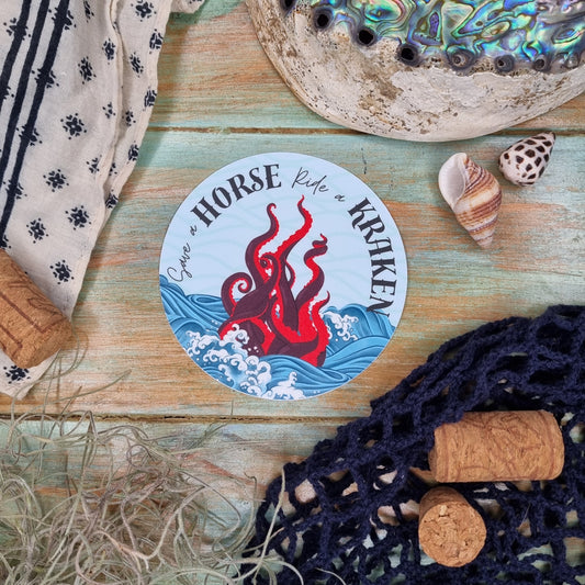 Save a Horse, Ride a Kraken Premium Sticker - Lavish Library