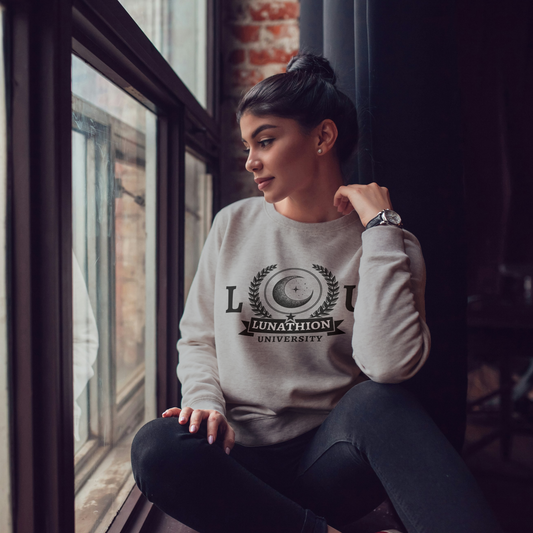Lunathion University Crew Sweatshirt (Boyfriend Fit) - Lavish Library