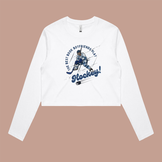 Hockey Book Boyfriend Long Sleeve Crop - Lavish Library