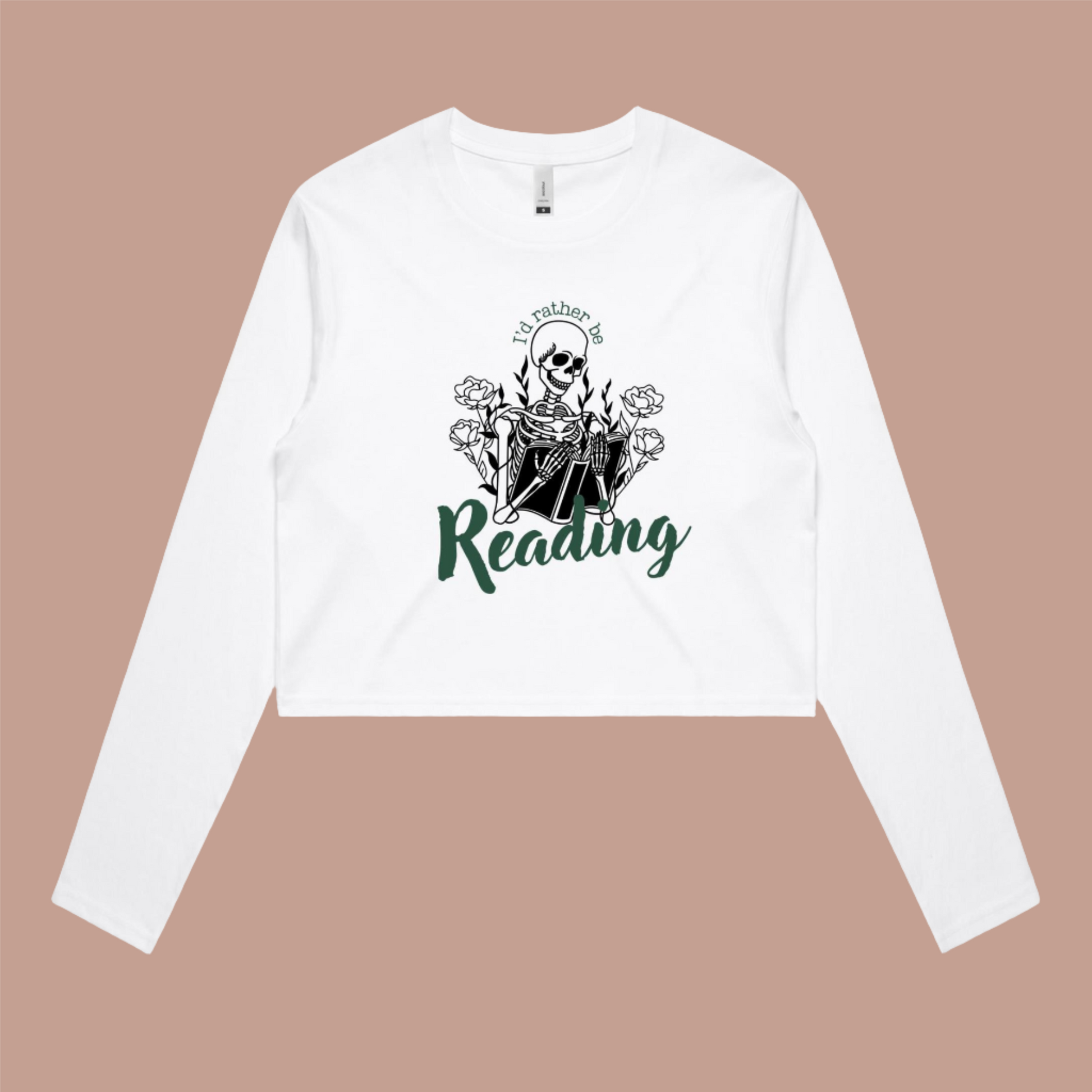 Rather be Reading Long Sleeve Crop - Lavish Library