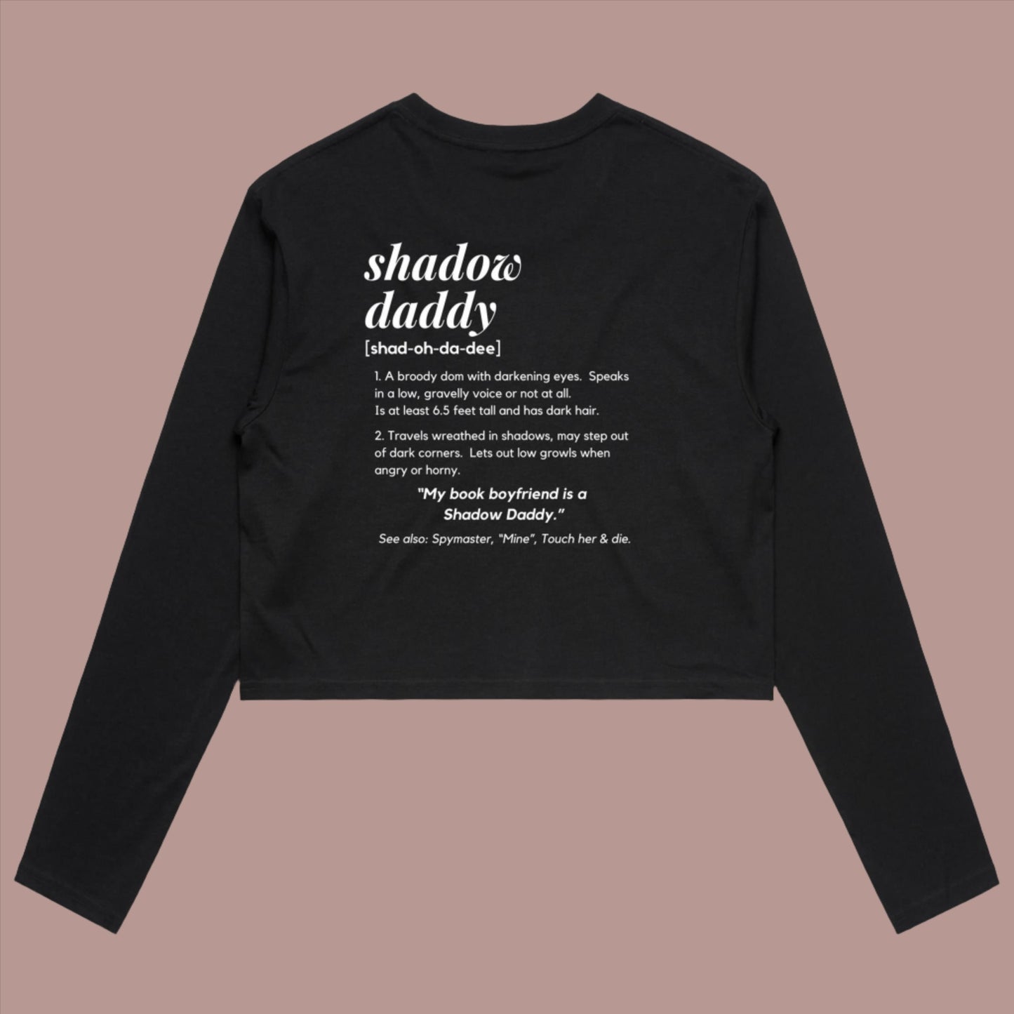 Shadow Daddy Long Sleeve Crop - Lavish Library